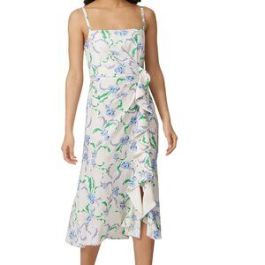 PRABAL GURUNG Floral Side Ruffle Dress Size 8 Rent the Runway RTR $375 msrp